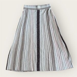 & other stories | Paris atelier brown cream gold cableknit skirt elastic waist S